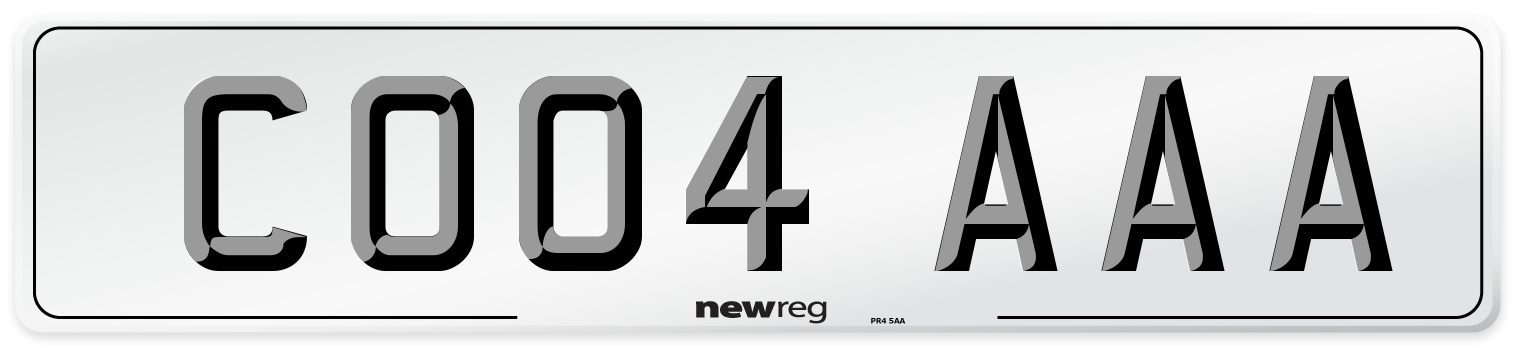 CO04 AAA Number Plate from New Reg